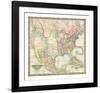 Map of The United States of America, c.1848-J^ H^ Colton-Framed Art Print