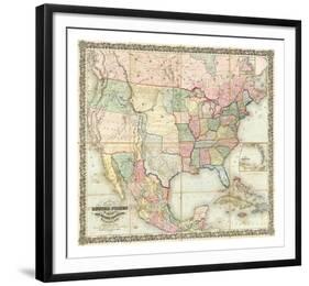 Map of The United States of America, c.1848-J^ H^ Colton-Framed Art Print