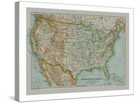 Map of The United States of America, c1910-Gull Engraving Company-Stretched Canvas