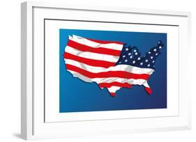 Map Of The United States Of America States, With Each State On Its Shape-Blink Blink-Framed Art Print