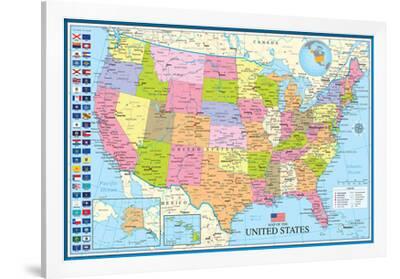 map of the united states with state flags prints allposters com