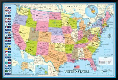 map of the united states with state flags prints allposters com