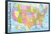 Map Of The United States With State Flags-null-Framed Poster