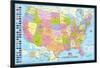 Map Of The United States With State Flags-null-Lamina Framed Poster