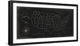 Map of The United States-Ken Hurd-Framed Giclee Print