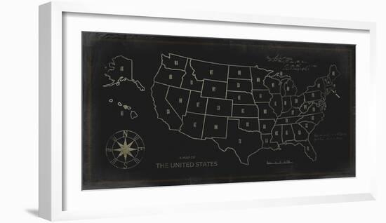 Map of The United States-Ken Hurd-Framed Giclee Print