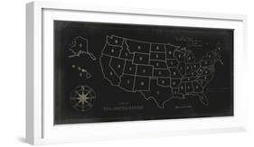 Map of The United States-Ken Hurd-Framed Giclee Print