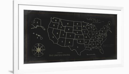 Map of The United States-Ken Hurd-Framed Giclee Print