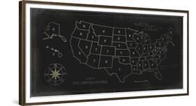 Map of The United States-Ken Hurd-Framed Giclee Print