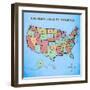 Map of the United States-Josefina-Framed Art Print