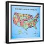 Map of the United States-Josefina-Framed Art Print