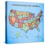 Map of the United States-Josefina-Stretched Canvas