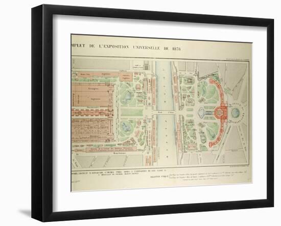 Map of the Universal Exposition of 1878 Paris-null-Framed Giclee Print