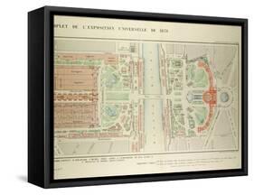 Map of the Universal Exposition of 1878 Paris-null-Framed Stretched Canvas