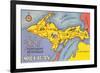 Map of the Upper Peninsula, Michigan-null-Framed Premium Giclee Print