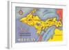 Map of the Upper Peninsula, Michigan-null-Framed Art Print