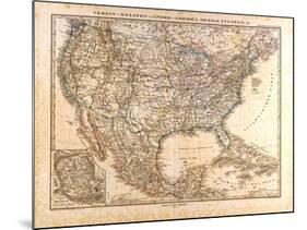 Map of the USA and Mexico, 1872-null-Mounted Giclee Print