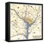 Map of the Washington DC Vicinity at the Outset of the Civil War-null-Framed Stretched Canvas