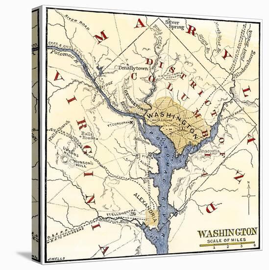 Map of the Washington DC Vicinity at the Outset of the Civil War-null-Stretched Canvas