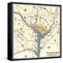 Map of the Washington DC Vicinity at the Outset of the Civil War-null-Framed Stretched Canvas