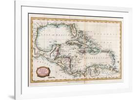 Map of the West Indies, 18th Century-Barlow-Framed Giclee Print