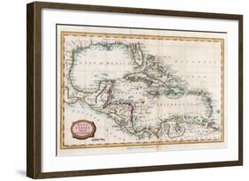 Map of the West Indies, 18th Century-Barlow-Framed Giclee Print