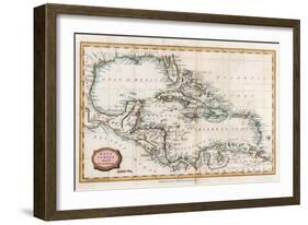 Map of the West Indies, 18th Century-Barlow-Framed Giclee Print