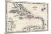 Map of the West Indies and Caribbean by A.J. Johnson-null-Mounted Giclee Print
