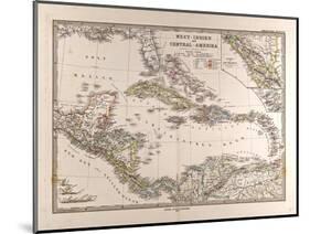 Map of the West Indies and Central America, 1872-null-Mounted Giclee Print