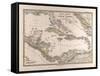 Map of the West Indies and Central America, 1872-null-Framed Stretched Canvas