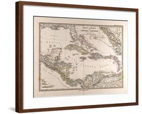 Map of the West Indies and Central America, 1872-null-Framed Giclee Print