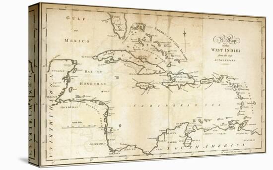 Map of the West Indies, c.1794-Jedidiah Morse-Stretched Canvas