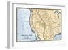 Map of the Western Frontier in the United States, 1800s-null-Framed Giclee Print
