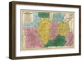 Map of the Western States, c.1839-Samuel Augustus Mitchell-Framed Art Print