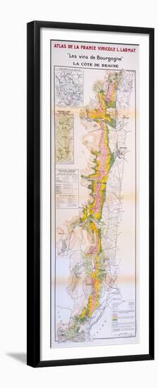 Map of the Wines of the Burgundy Region: Côte De Beaune-null-Framed Premium Giclee Print