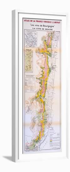 Map of the Wines of the Burgundy Region: Côte De Beaune-null-Framed Premium Giclee Print