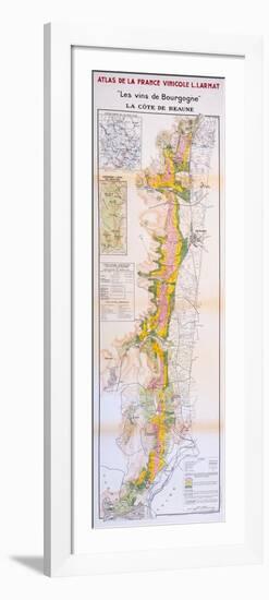 Map of the Wines of the Burgundy Region: Côte De Beaune-null-Framed Giclee Print