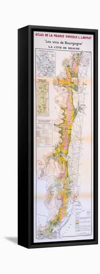 Map of the Wines of the Burgundy Region: Côte De Beaune-null-Framed Stretched Canvas