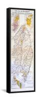 Map of the Wines of the Burgundy Region: La Côte Chalonnaise and Le Mâconnais-null-Framed Stretched Canvas