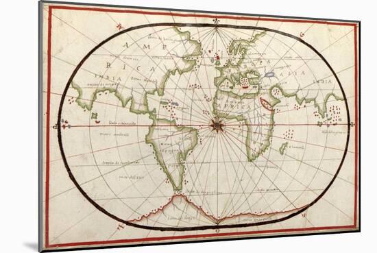 Map of the World, 1590-Science Source-Mounted Premium Giclee Print