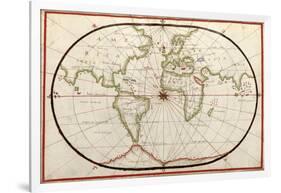 Map of the World, 1590-Science Source-Framed Giclee Print