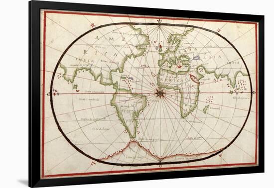 Map of the World, 1590-Science Source-Framed Giclee Print