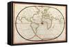Map of the World, 1590-Science Source-Framed Stretched Canvas