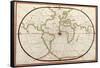 Map of the World, 1590-Science Source-Framed Stretched Canvas