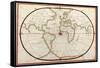 Map of the World, 1590-Science Source-Framed Stretched Canvas