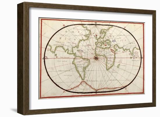 Map of the World, 1590-Science Source-Framed Giclee Print