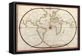 Map of the World, 1590-Science Source-Framed Stretched Canvas