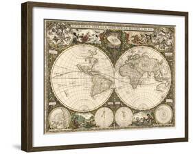 Map of the World, 1660-Science Source-Framed Giclee Print