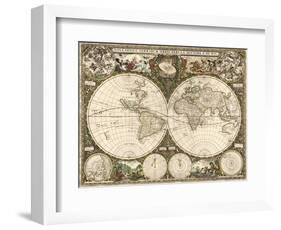 Map of the World, 1660-Science Source-Framed Giclee Print