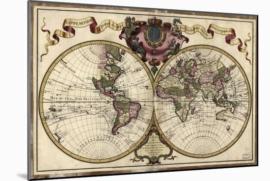 Map of the World, 1720-Science Source-Mounted Premium Giclee Print